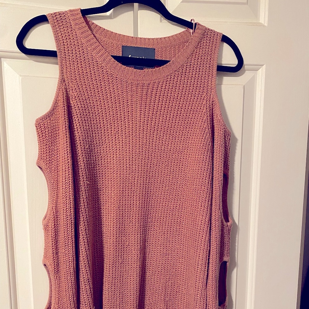 Rose gold/pink off the shoulder four out sweater